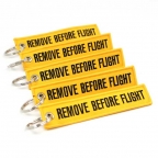Remove Before Flight Keychains - Yellow 5pcs
