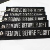 Remove Before Flight Keychain - Black/Silver 5pcs