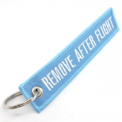 Remove After Flight Keychain - Light Blue/White