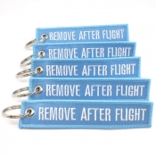 Remove After Flight Keychain - Light Blue/White 5pcs