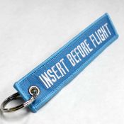 Insert Before Flight Keychain - Light Blue/White