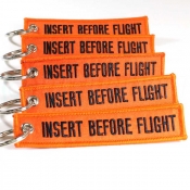 Insert Before Flight Keychain - Orange/ Black 5pcs