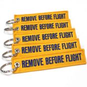 Remove Before Flight Keychain - Yellow/Blue 5pcs