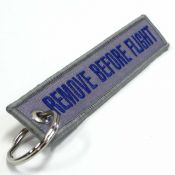 Remove Before Flight Keychain - Gray/Blue