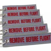 Remove Before Flight Keychain - Gray/Red 5pcs