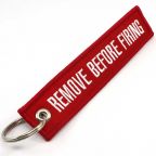 Remove Before Firing Keychain - Red/White