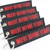 Insert Before Flight Keychain - Black/Red 5pcs