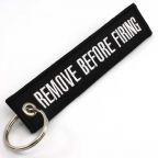 Remove Before Firing Keychain - Black/White