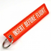 Insert Before Flight Keychain - Neon Orange/White