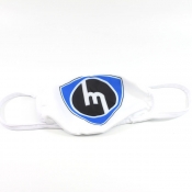 Adult Face Mask - Blue M Rotor Logo - White